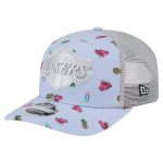 Official Los Angeles Lakers mens los angeles lakers new era light bluegray adventure aloha pattern 9seventy stretch-snap hat | Lakers Shop