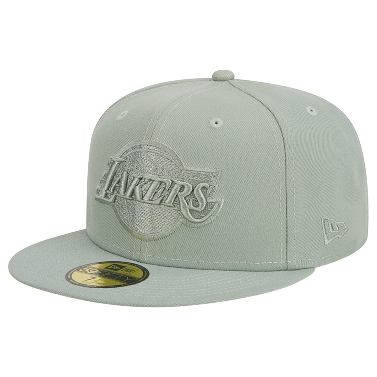 Official Los Angeles Lakers mens los angeles lakers new era light green sage color pack 59fifty fitted hat | Lakers Shop