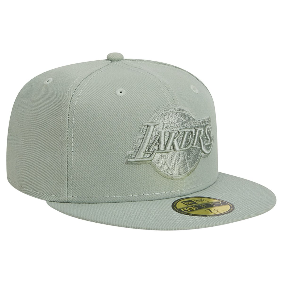 Official Los Angeles Lakers mens los angeles lakers new era light green sage color pack 59fifty fitted hat | Lakers Shop