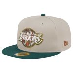 Official Los Angeles Lakers mens los angeles lakers new era naturalhunter green lifestyle tree bark 59fifty fitted hat | Lakers Shop