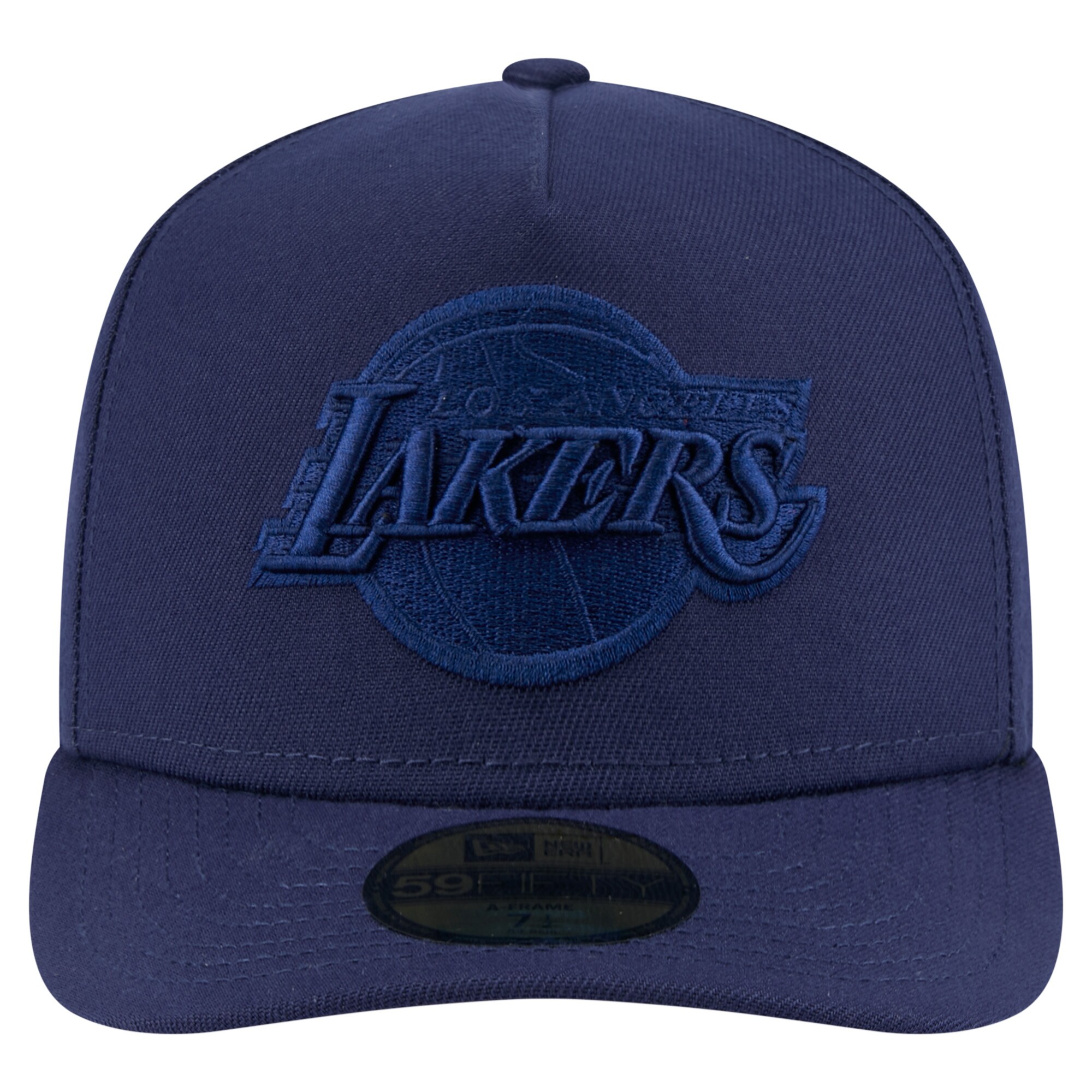 Official Los Angeles Lakers mens los angeles lakers new era navy colorpack a-frame pinch front 59fifty fitted hat | Lakers Shop