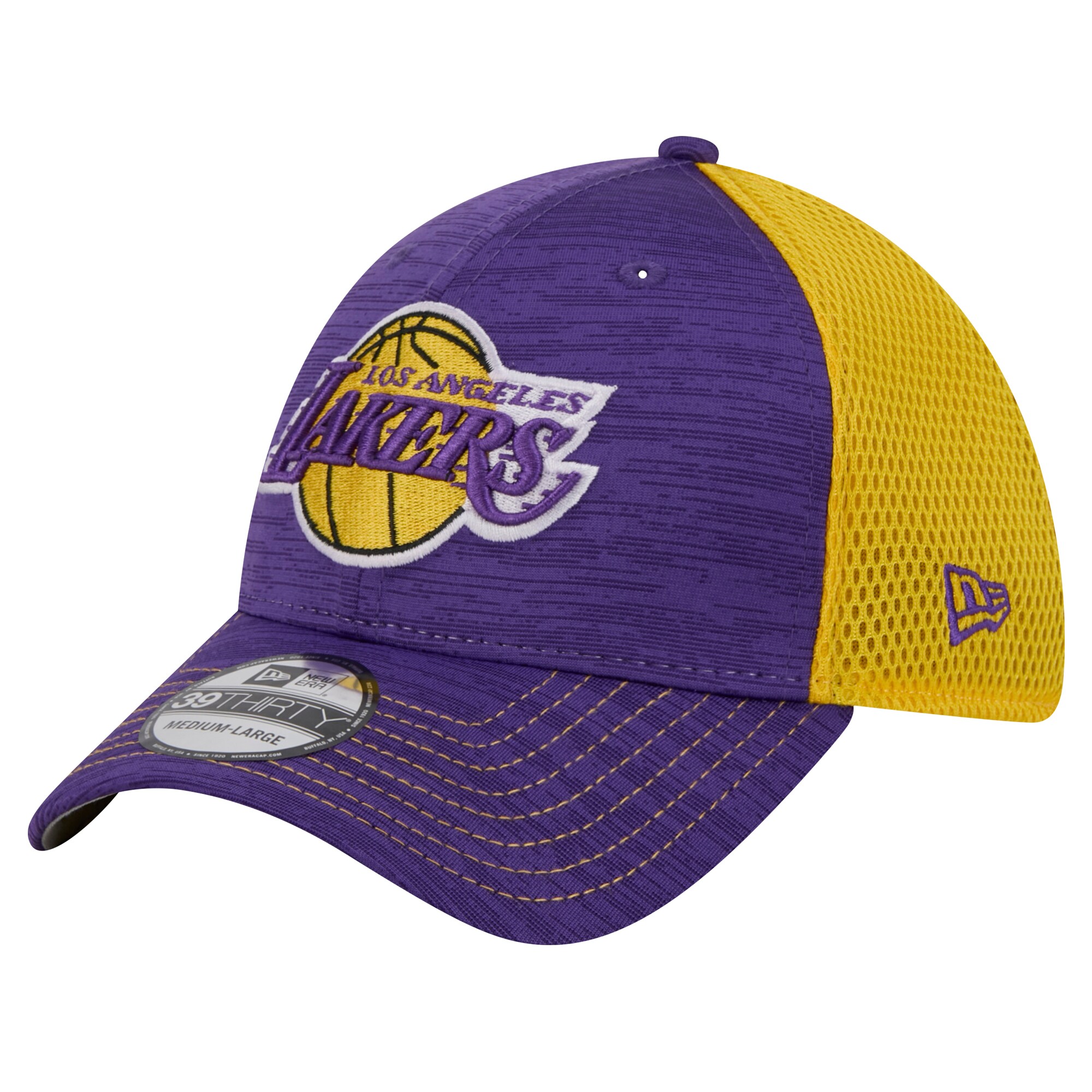 Official Los Angeles Lakers mens los angeles lakers new era purple active tech neo flex 39thirty flex hat | Lakers Shop