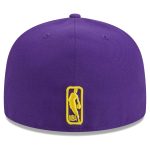Official Los Angeles Lakers mens los angeles lakers new era purple big arch text 59fifty fitted hat | Lakers Shop