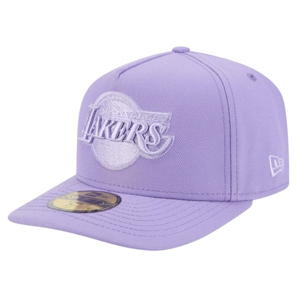 Official Los Angeles Lakers mens los angeles lakers new era purple colorpack a-frame pinch front 59fifty fitted hat | Lakers Shop