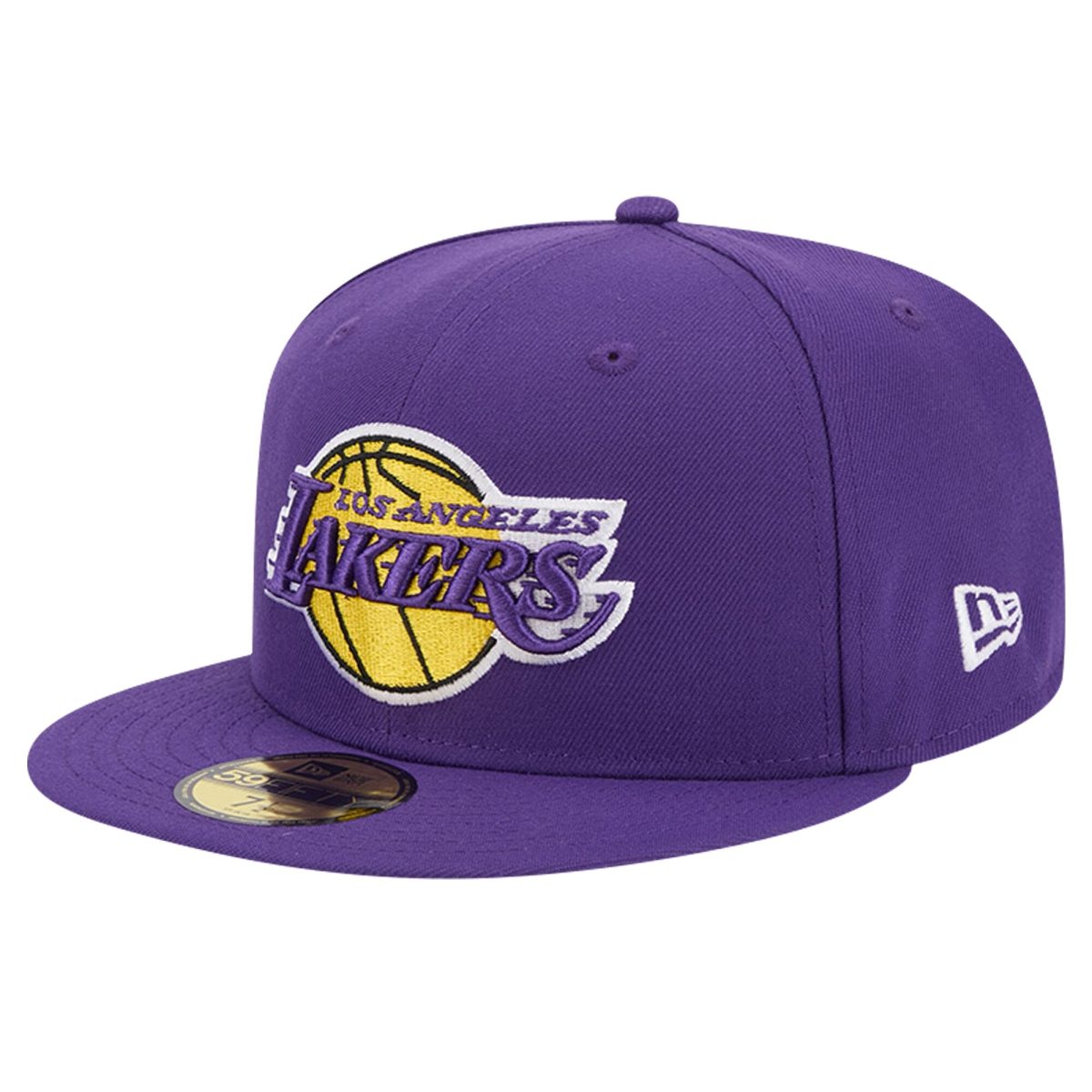 Official Los Angeles Lakers mens los angeles lakers new era purple court sport leather applique 59fifty fitted hat | Lakers Shop