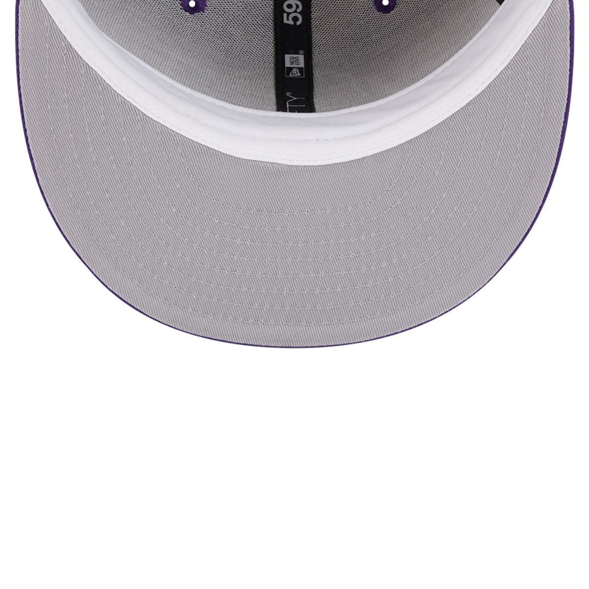Official Los Angeles Lakers mens los angeles lakers new era purple court sport leather applique 59fifty fitted hat | Lakers Shop
