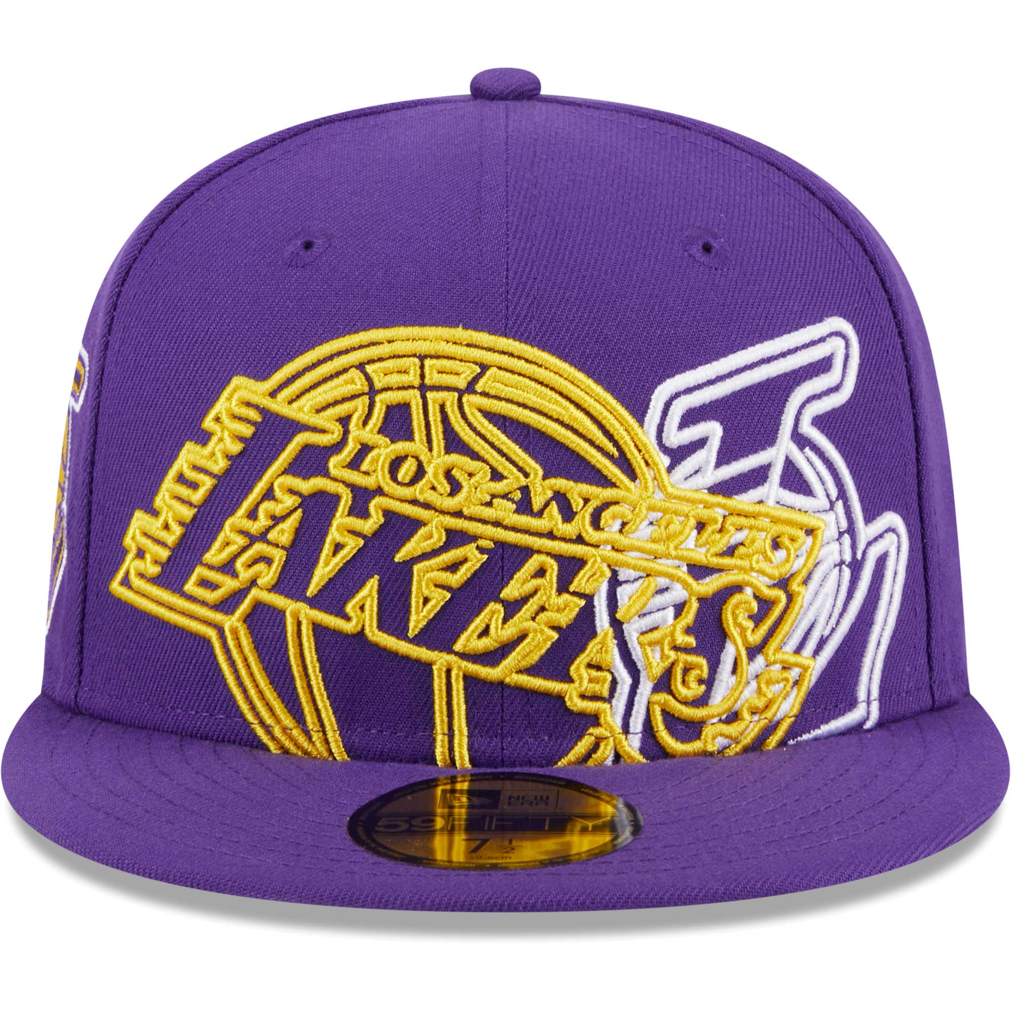 Official Los Angeles Lakers mens los angeles lakers new era purple game day hollow logo mashup 59fifty fitted hat | Lakers Shop