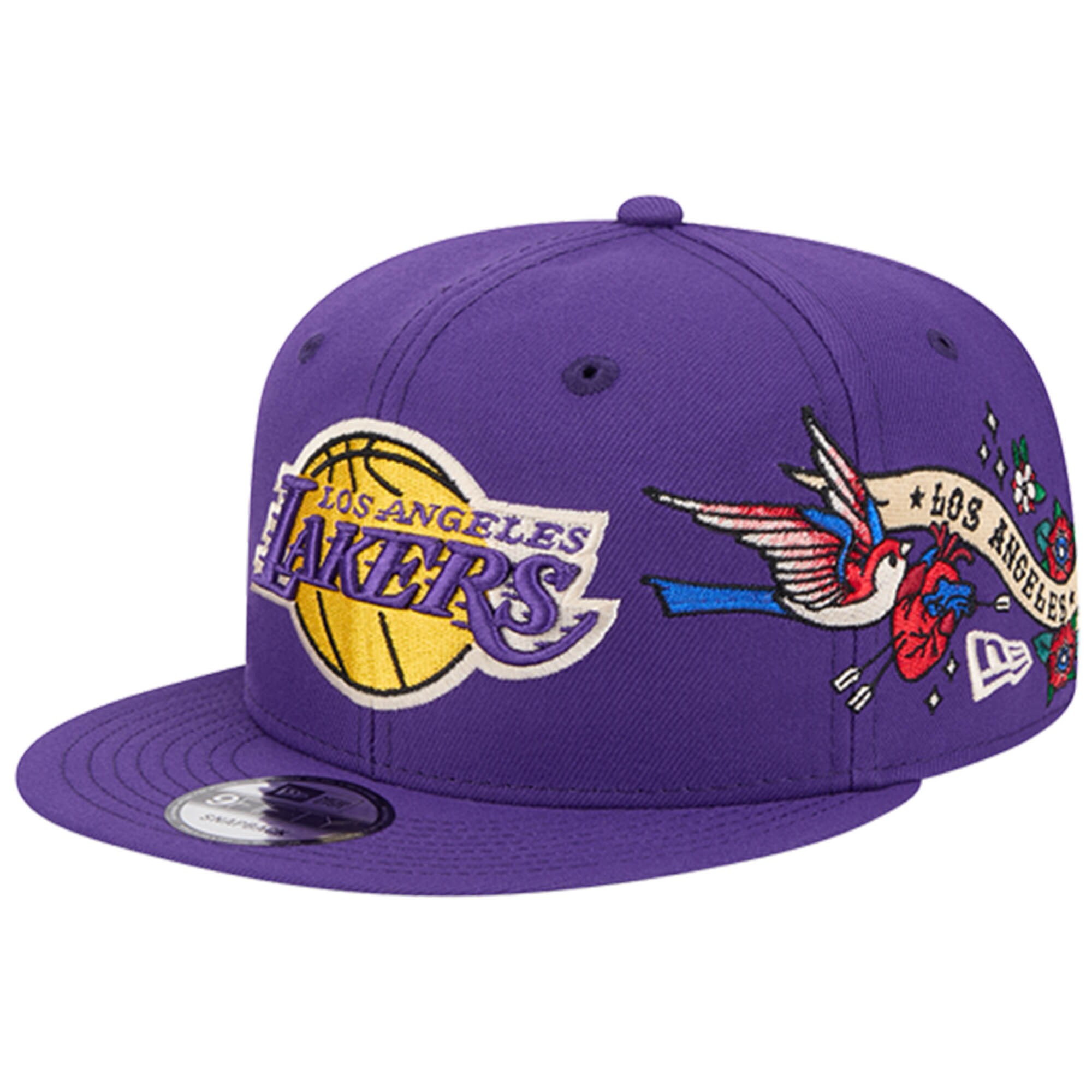 Official Los Angeles Lakers mens los angeles lakers new era purple injection city art 9fifty snapback hat | Lakers Shop
