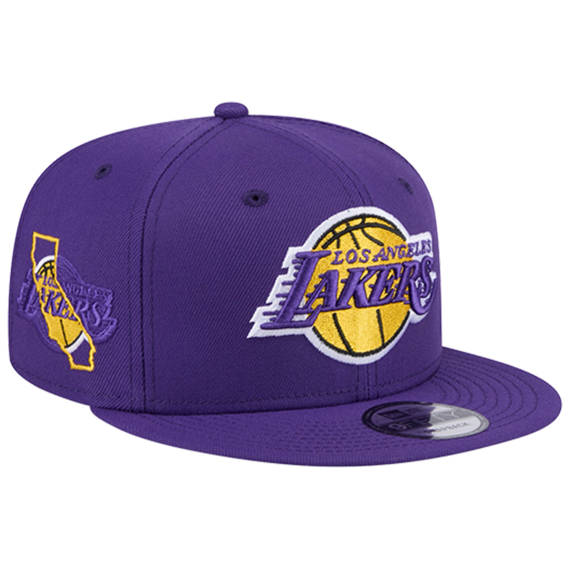 Official Los Angeles Lakers mens los angeles lakers new era purple injection state outline 9fifty snapback hat | Lakers Shop