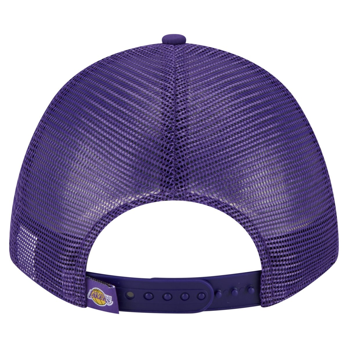 Official Los Angeles Lakers mens los angeles lakers new era purple minimalist a-frame 9forty trucker hat | Lakers Shop