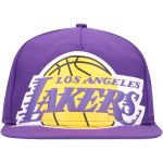 Official Los Angeles Lakers mens los angeles lakers new era purple oversized puff print logo golfer snapback hat | Lakers Shop
