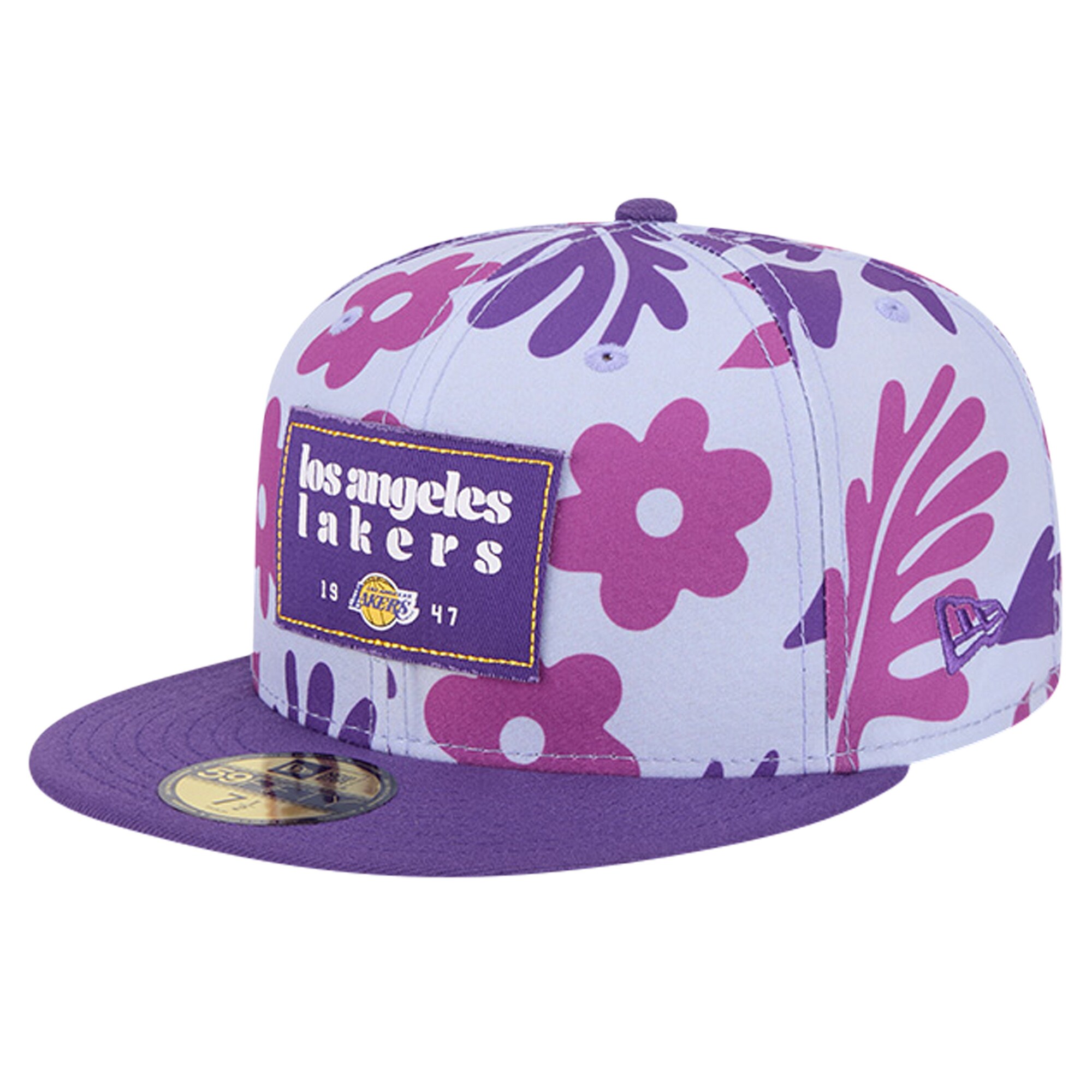 Official Los Angeles Lakers mens los angeles lakers new era purple palm fronds 2-tone 59fifty fitted hat | Lakers Shop