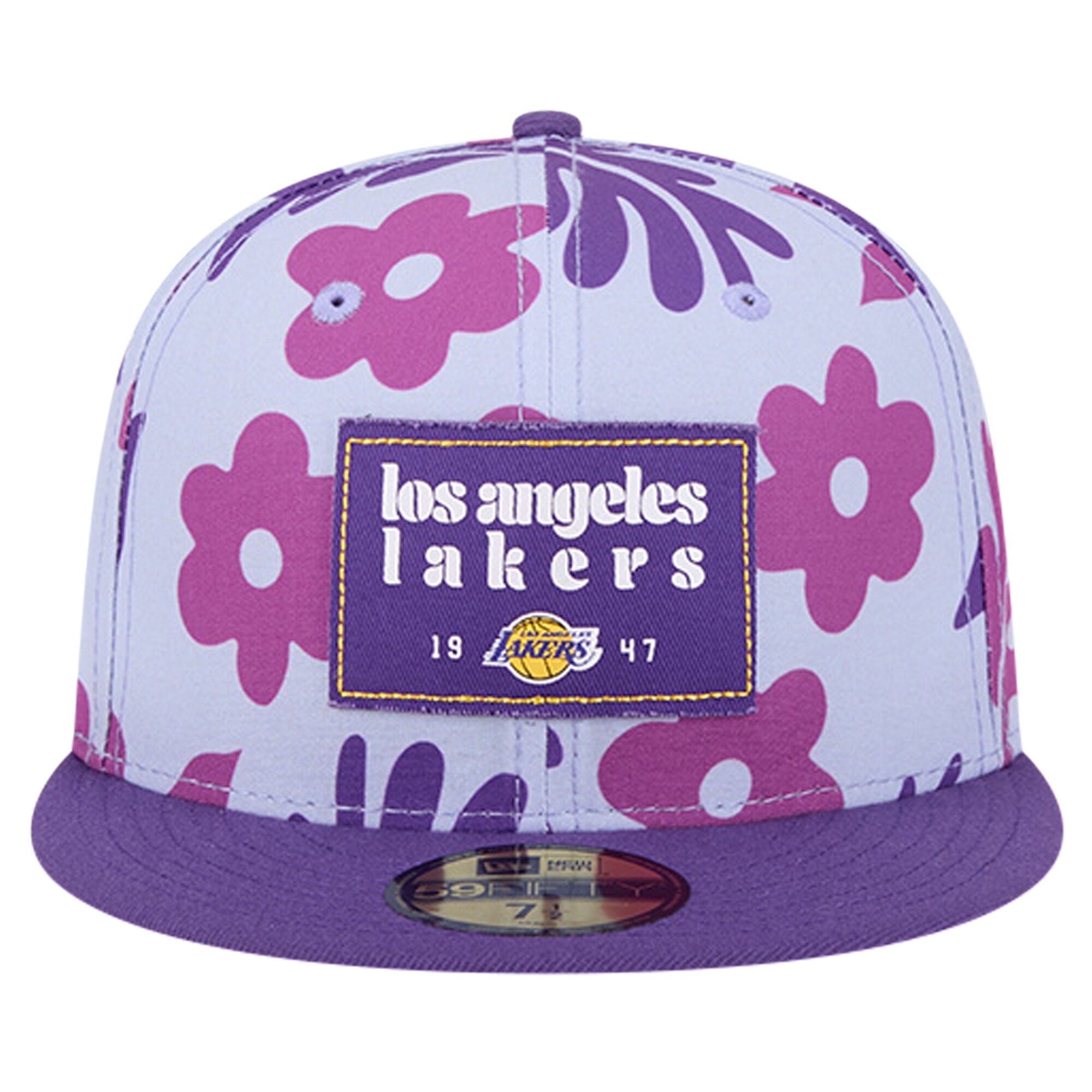 Official Los Angeles Lakers mens los angeles lakers new era purple palm fronds 2-tone 59fifty fitted hat | Lakers Shop