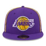 Official Los Angeles Lakers mens los angeles lakers new era purple piped  flocked 59fifty fitted hat | Lakers Shop