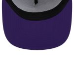 Official Los Angeles Lakers mens los angeles lakers new era purple puff print team code a-frame 9fifty trucker snapback hat | Lakers Shop
