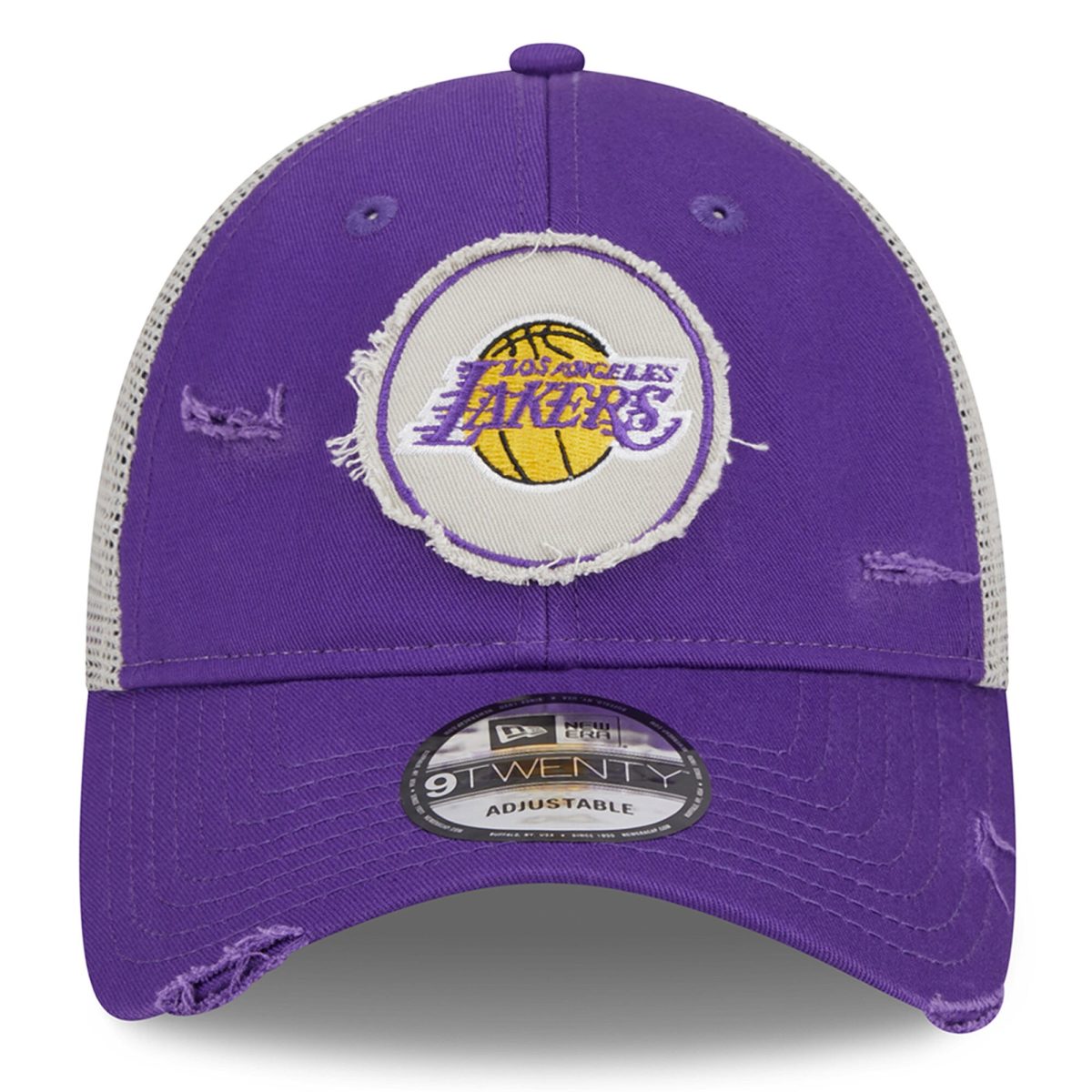 Official Los Angeles Lakers mens los angeles lakers new era purple rally drive distressed patch 9twenty trucker adjustable hat | Lakers Shop
