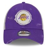 Official Los Angeles Lakers mens los angeles lakers new era purple rally drive distressed patch 9twenty trucker adjustable hat | Lakers Shop