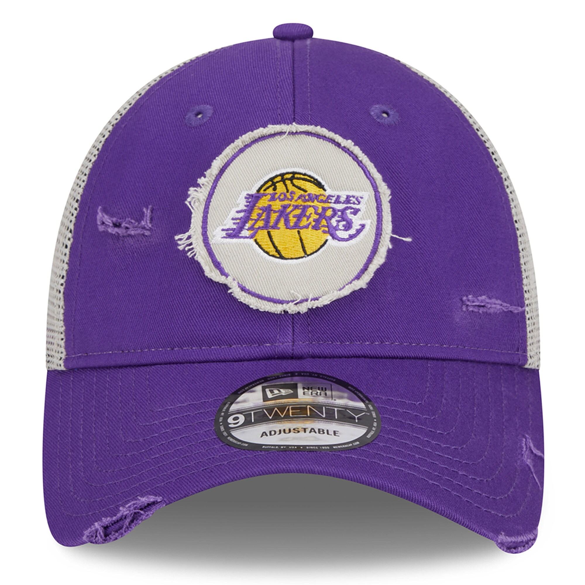 Official Los Angeles Lakers mens los angeles lakers new era purple rally drive distressed patch 9twenty trucker adjustable hat | Lakers Shop