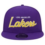 Official Los Angeles Lakers mens los angeles lakers new era purple script side patch 9fifty snapback hat | Lakers Shop