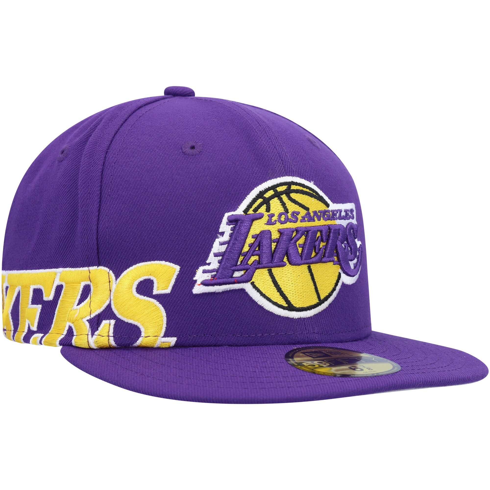 Official Los Angeles Lakers mens los angeles lakers new era purple side arch jumbo 59fifty fitted hat | Lakers Shop