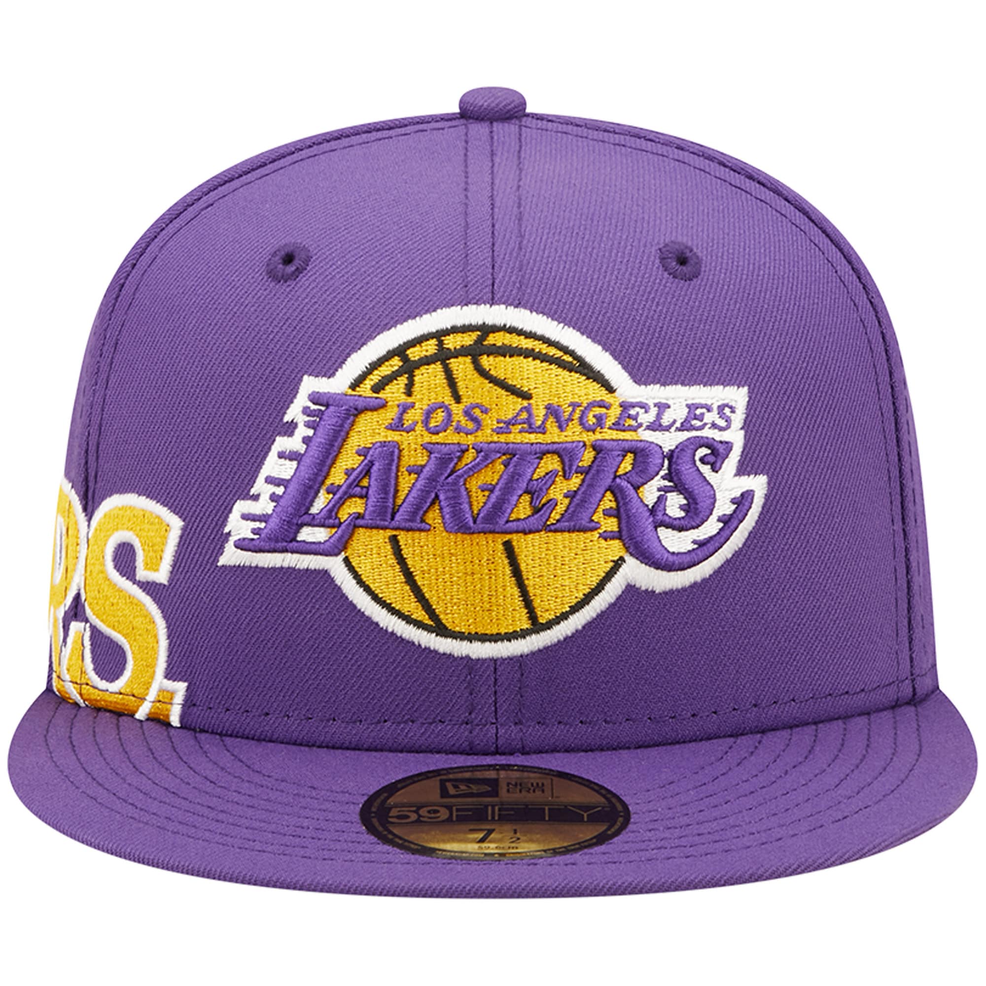 Official Los Angeles Lakers mens los angeles lakers new era purple side split 59fifty fitted hat | Lakers Shop