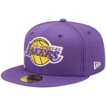 Official Los Angeles Lakers mens los angeles lakers new era purple side split 59fifty fitted hat | Lakers Shop