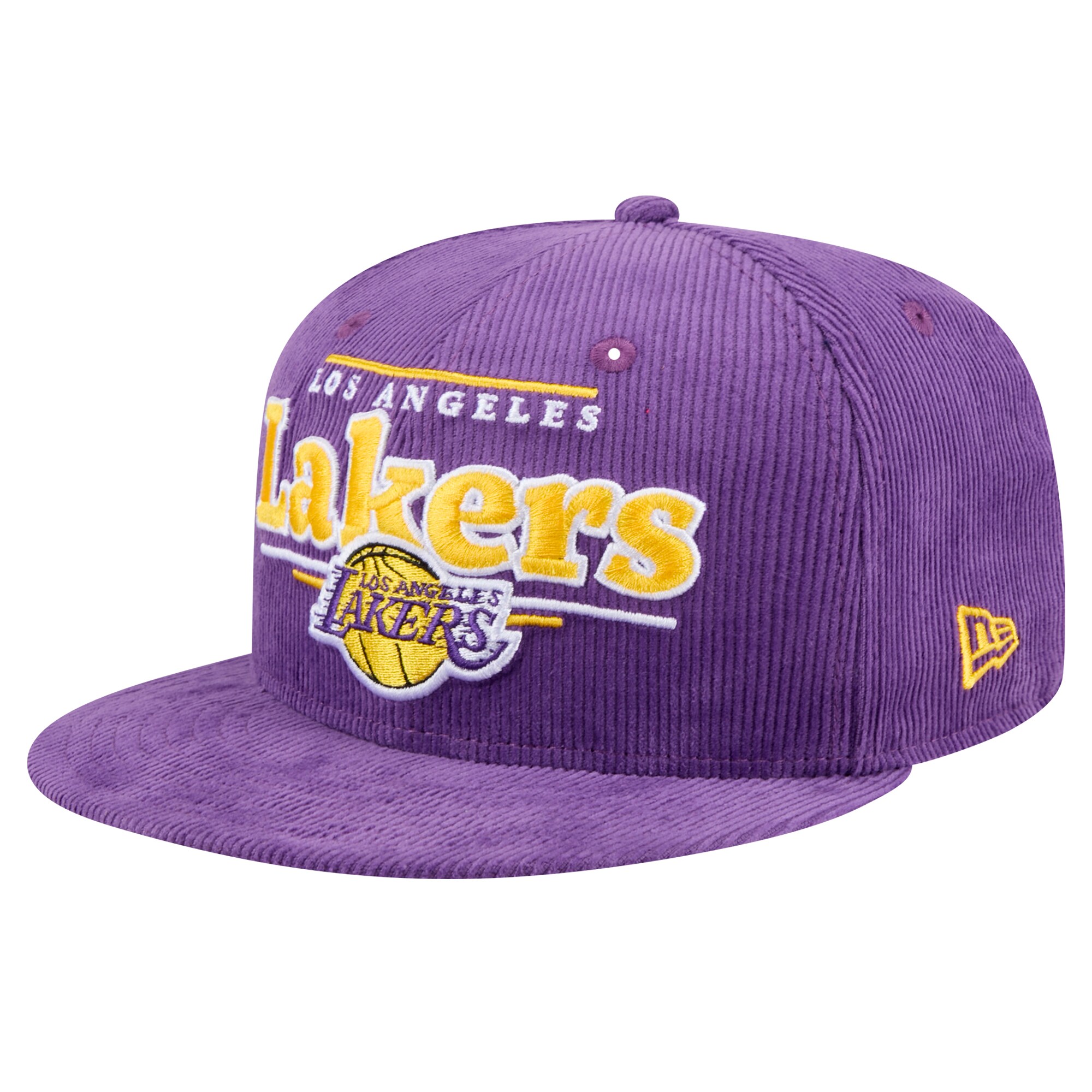 Official Los Angeles Lakers mens los angeles lakers new era purple throwback display corduroy 9fifty snapback hat | Lakers Shop