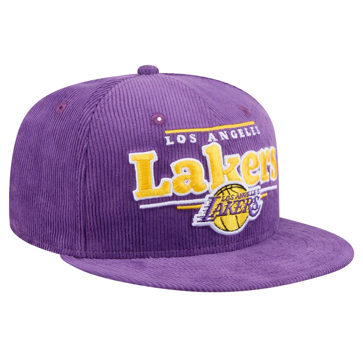 Official Los Angeles Lakers mens los angeles lakers new era purple throwback display corduroy 9fifty snapback hat | Lakers Shop