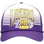 Official Los Angeles Lakers mens los angeles lakers new era purple throwback gradient a-frame 9forty adjustable hat | Lakers Shop