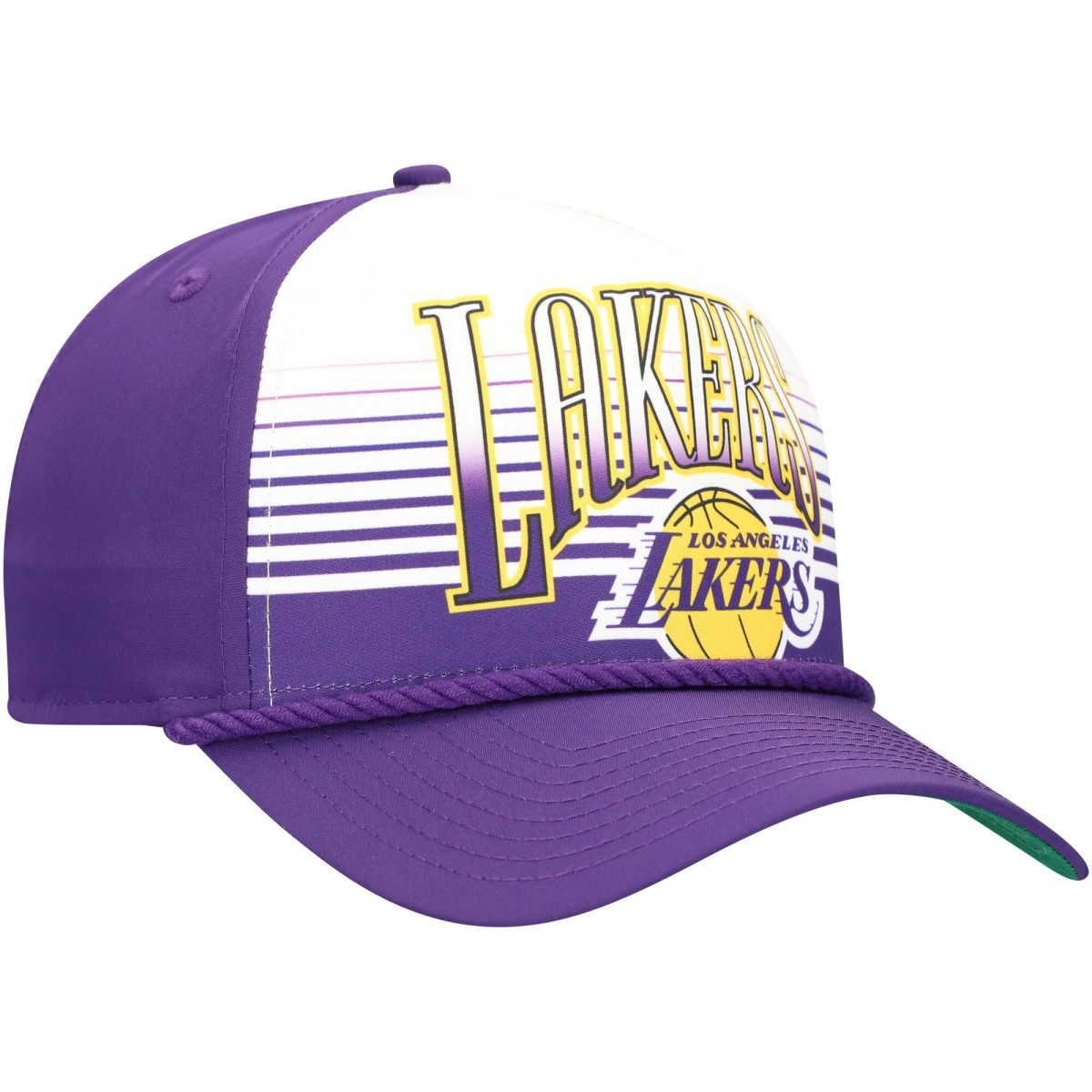 Official Los Angeles Lakers mens los angeles lakers new era purple throwback gradient a-frame 9forty adjustable hat | Lakers Shop
