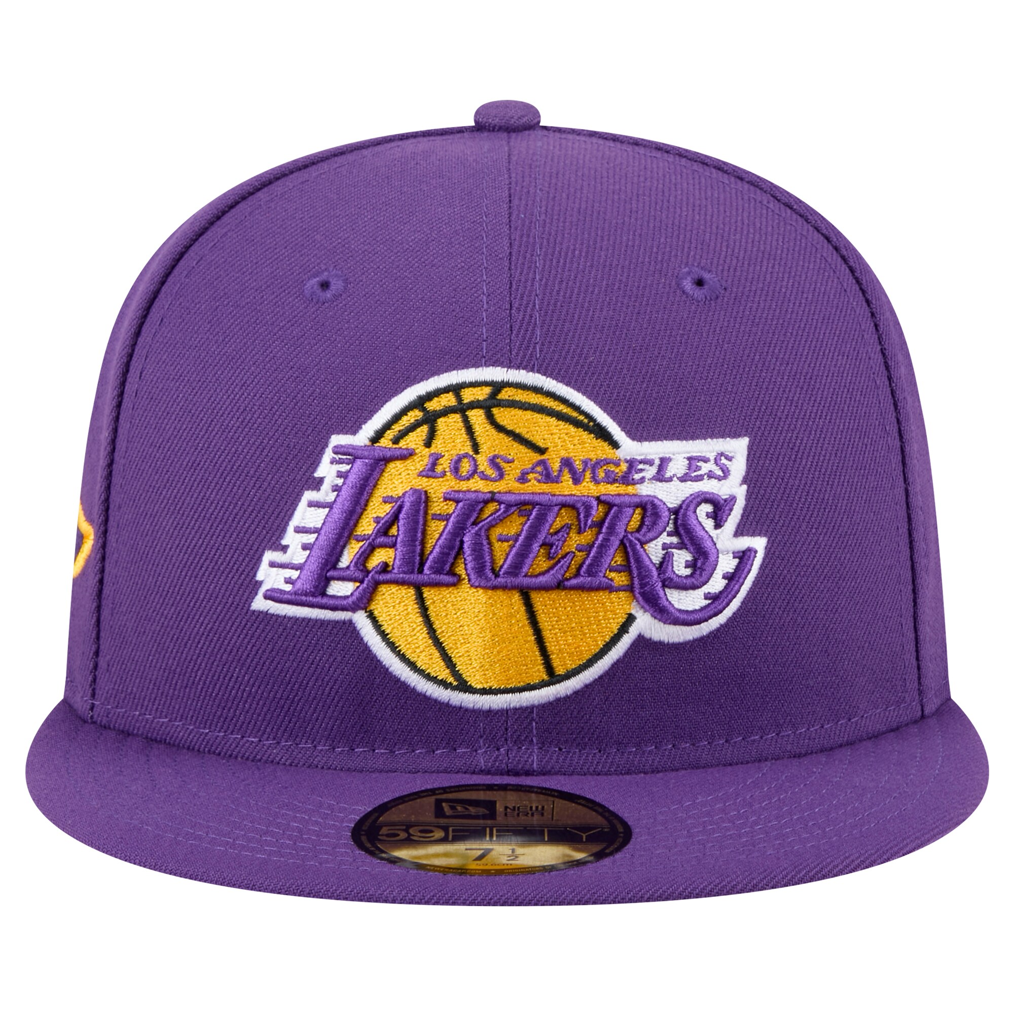 Official Los Angeles Lakers mens los angeles lakers new era purple throwback pennant 59fifty fitted hat | Lakers Shop