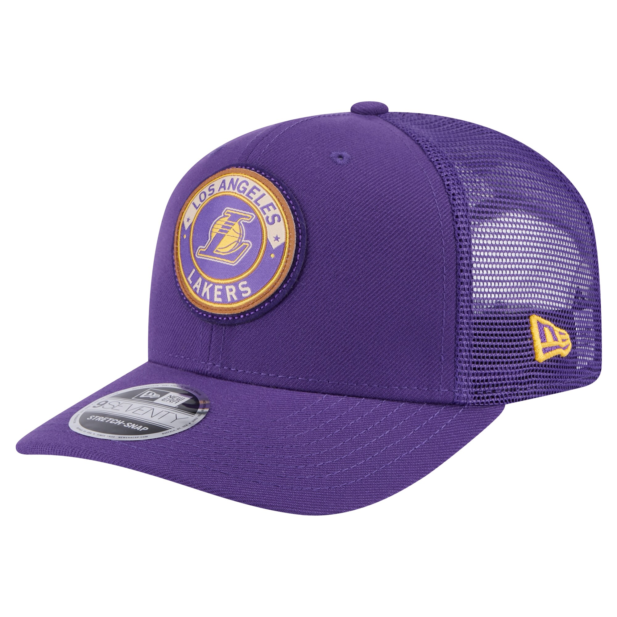 Official Los Angeles Lakers mens los angeles lakers new era purple victory grove circle patch 9seventy adjustable hat | Lakers Shop