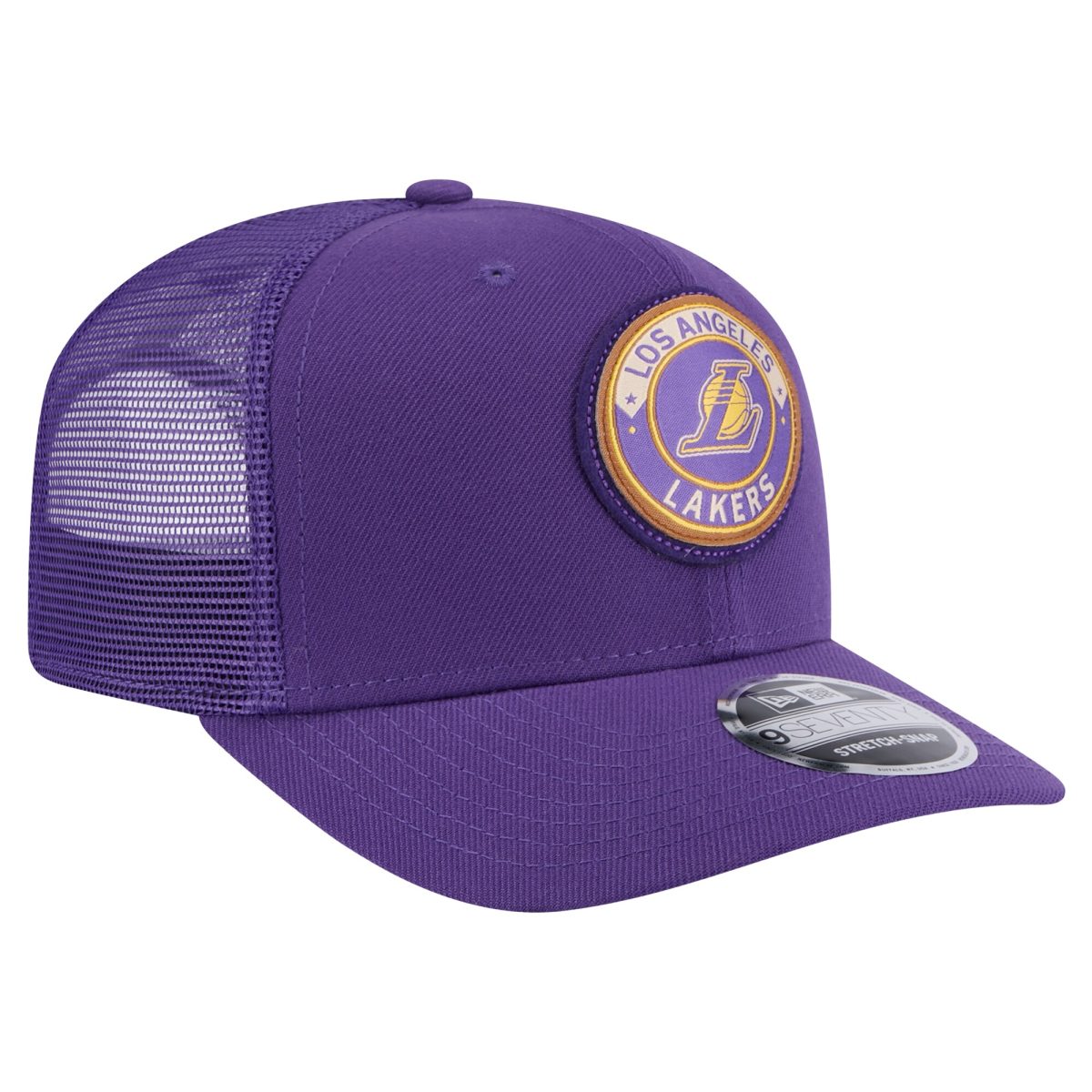 Official Los Angeles Lakers mens los angeles lakers new era purple victory grove circle patch 9seventy adjustable hat | Lakers Shop