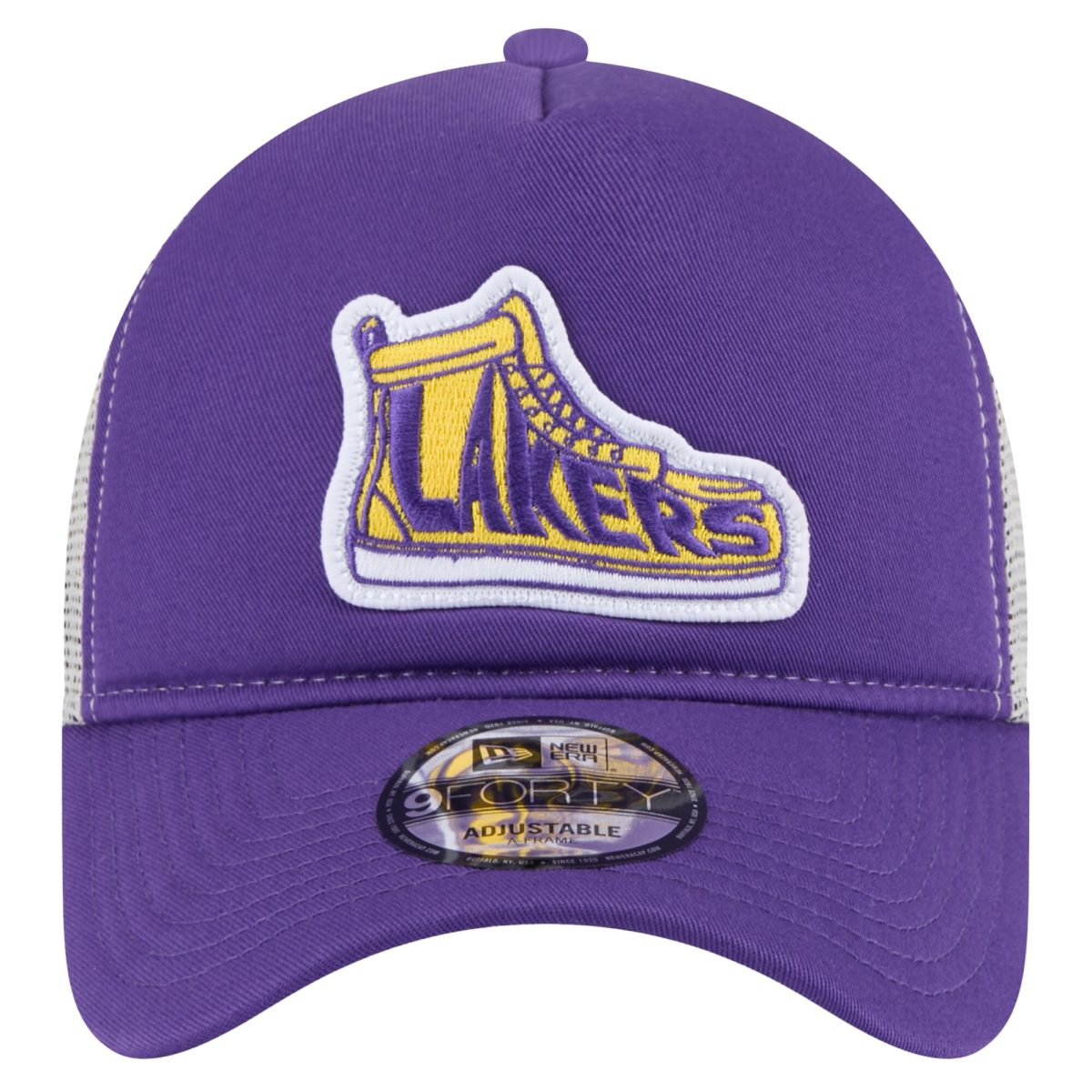Official Los Angeles Lakers mens los angeles lakers new era purple victory grove vintage sneaker trucker 9forty adjustable hat | Lakers Shop