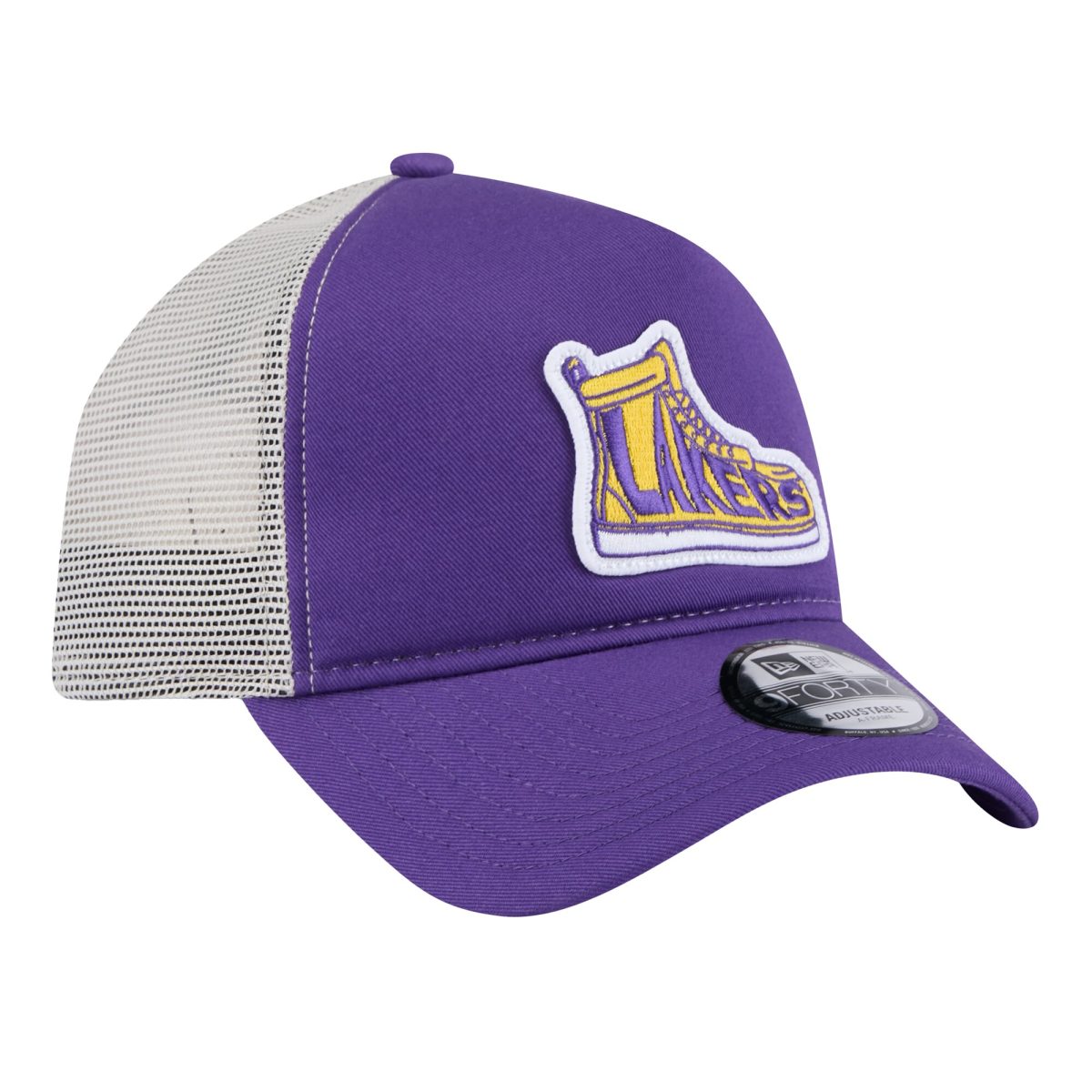 Official Los Angeles Lakers mens los angeles lakers new era purple victory grove vintage sneaker trucker 9forty adjustable hat | Lakers Shop
