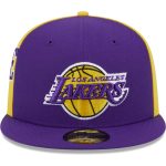 Official Los Angeles Lakers mens los angeles lakers new era purplegold gameday wordmark 59fifty fitted hat | Lakers Shop