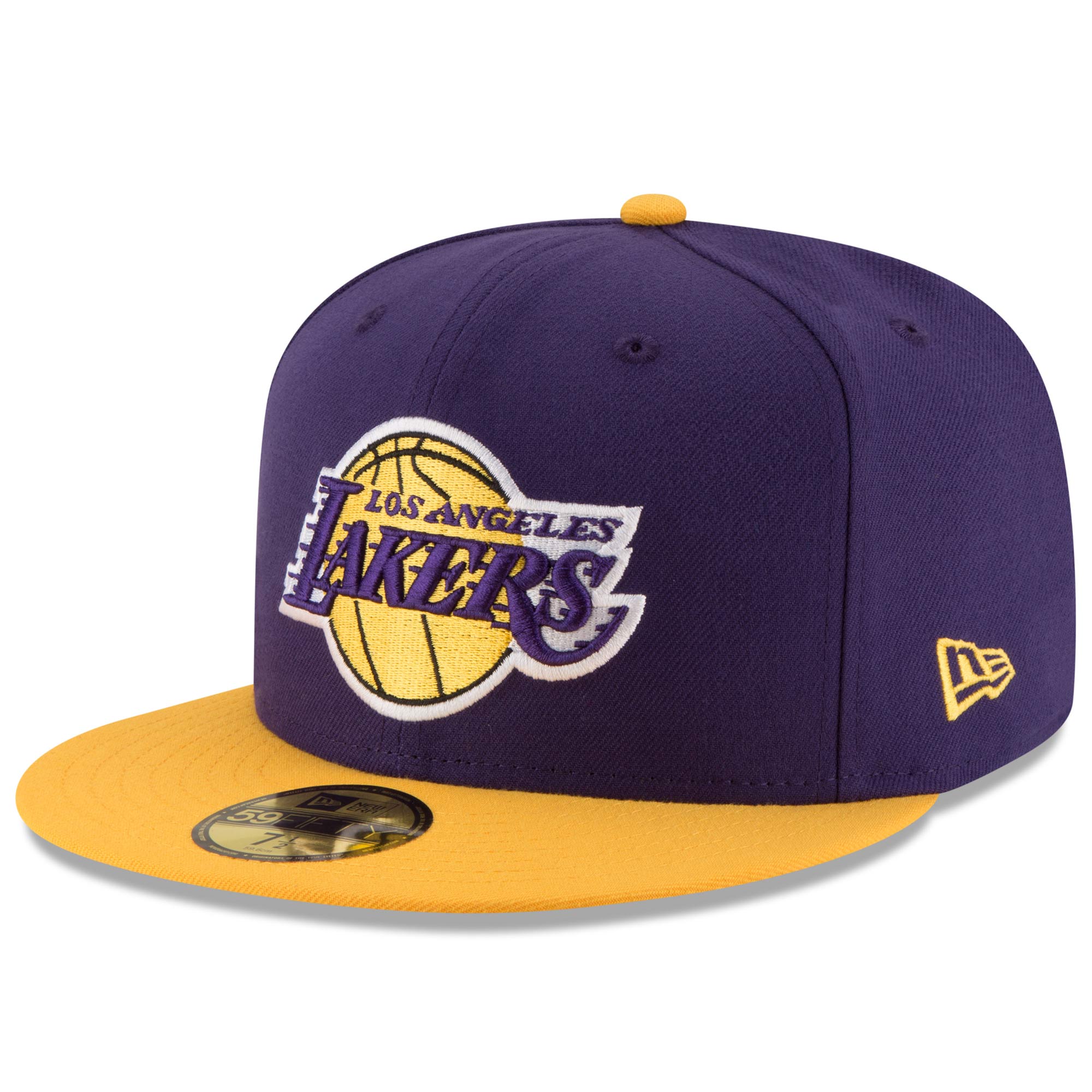 Official Los Angeles Lakers mens los angeles lakers new era purplegold official team color 2tone 59fifty fitted hat | Lakers Shop