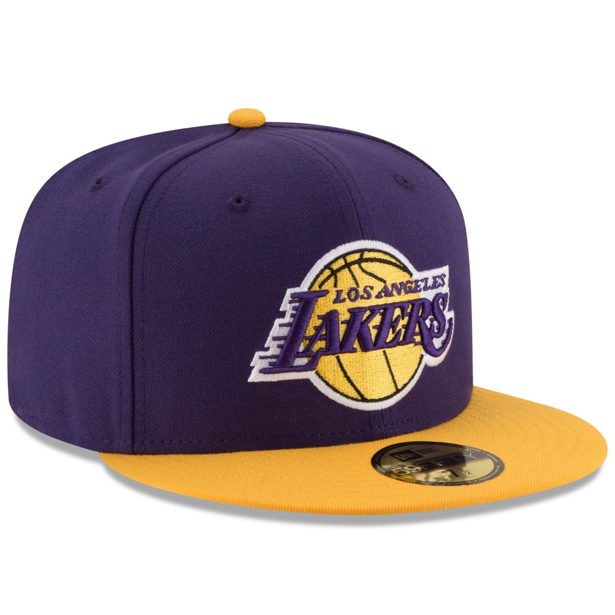 Official Los Angeles Lakers mens los angeles lakers new era purplegold official team color 2tone 59fifty fitted hat | Lakers Shop