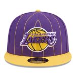Official Los Angeles Lakers mens los angeles lakers new era purplegold pinstripe two-tone 59fifty fitted hat | Lakers Shop