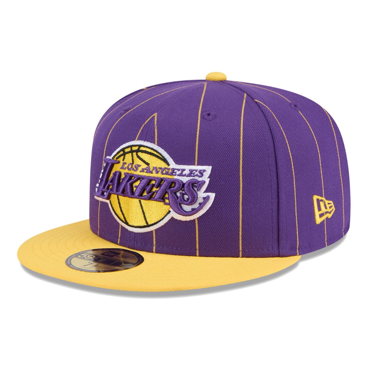 Official Los Angeles Lakers mens los angeles lakers new era purplegold pinstripe two-tone 59fifty fitted hat | Lakers Shop