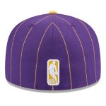 Official Los Angeles Lakers mens los angeles lakers new era purplegold pinstripe two-tone 59fifty fitted hat | Lakers Shop