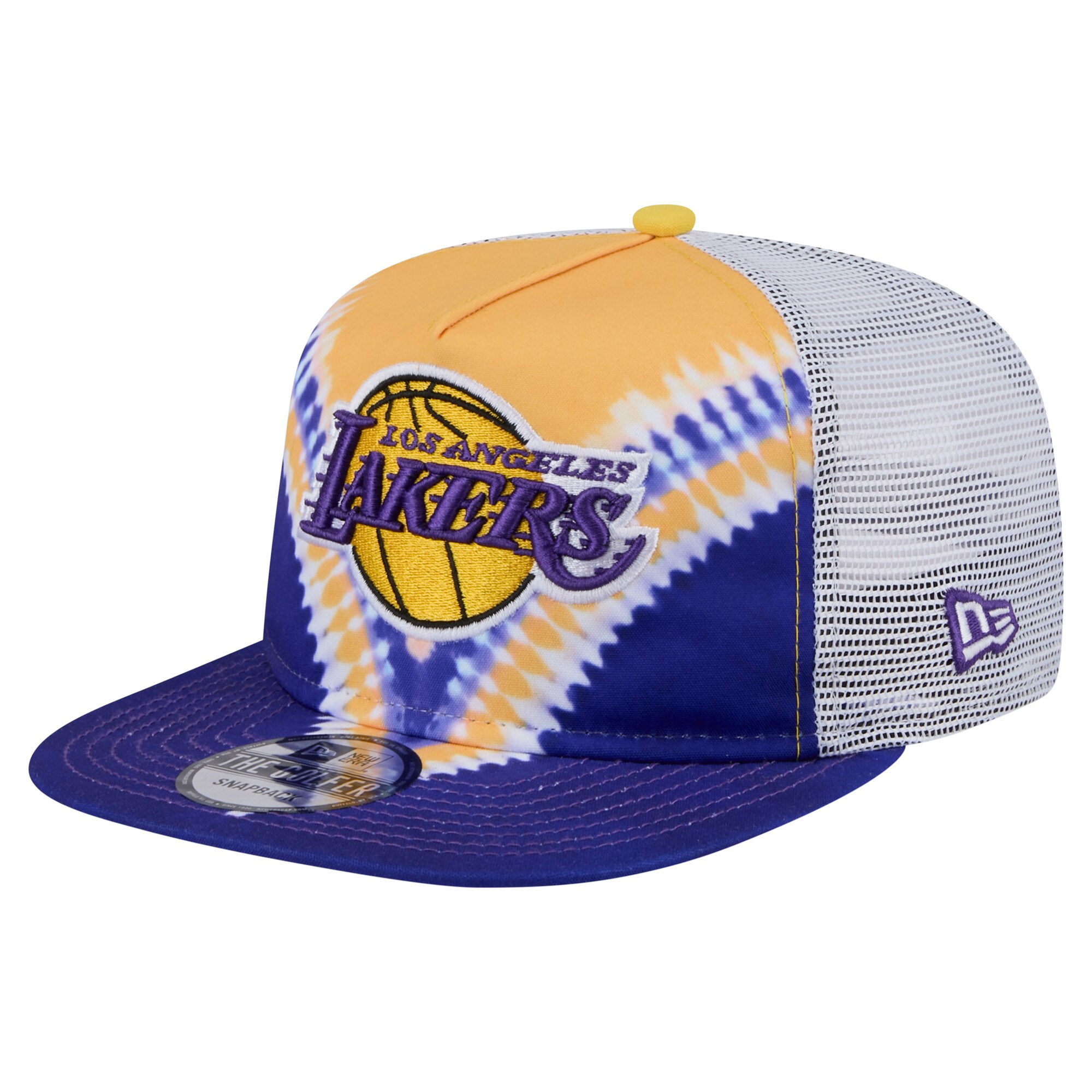 Official Los Angeles Lakers mens los angeles lakers new era purplegold throwback dye golfer snapback hat | Lakers Shop