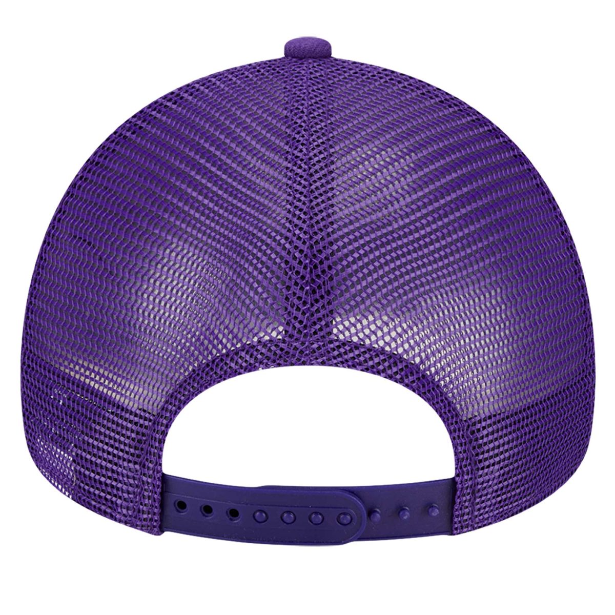 Official Los Angeles Lakers mens los angeles lakers new era purplegold tip off a-frame trucker 9forty adjustable hat | Lakers Shop