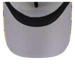 Official Los Angeles Lakers mens los angeles lakers new era purplegold tip off a-frame trucker 9forty adjustable hat | Lakers Shop