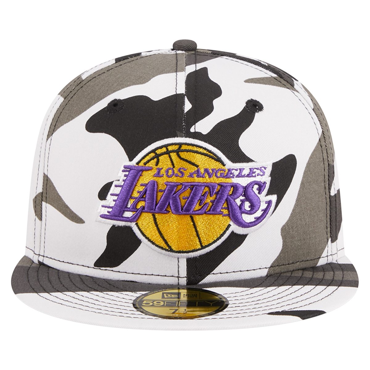 Official Los Angeles Lakers mens los angeles lakers new era snow camo 59fifty fitted hat | Lakers Shop