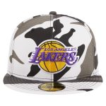 Official Los Angeles Lakers mens los angeles lakers new era snow camo 59fifty fitted hat | Lakers Shop