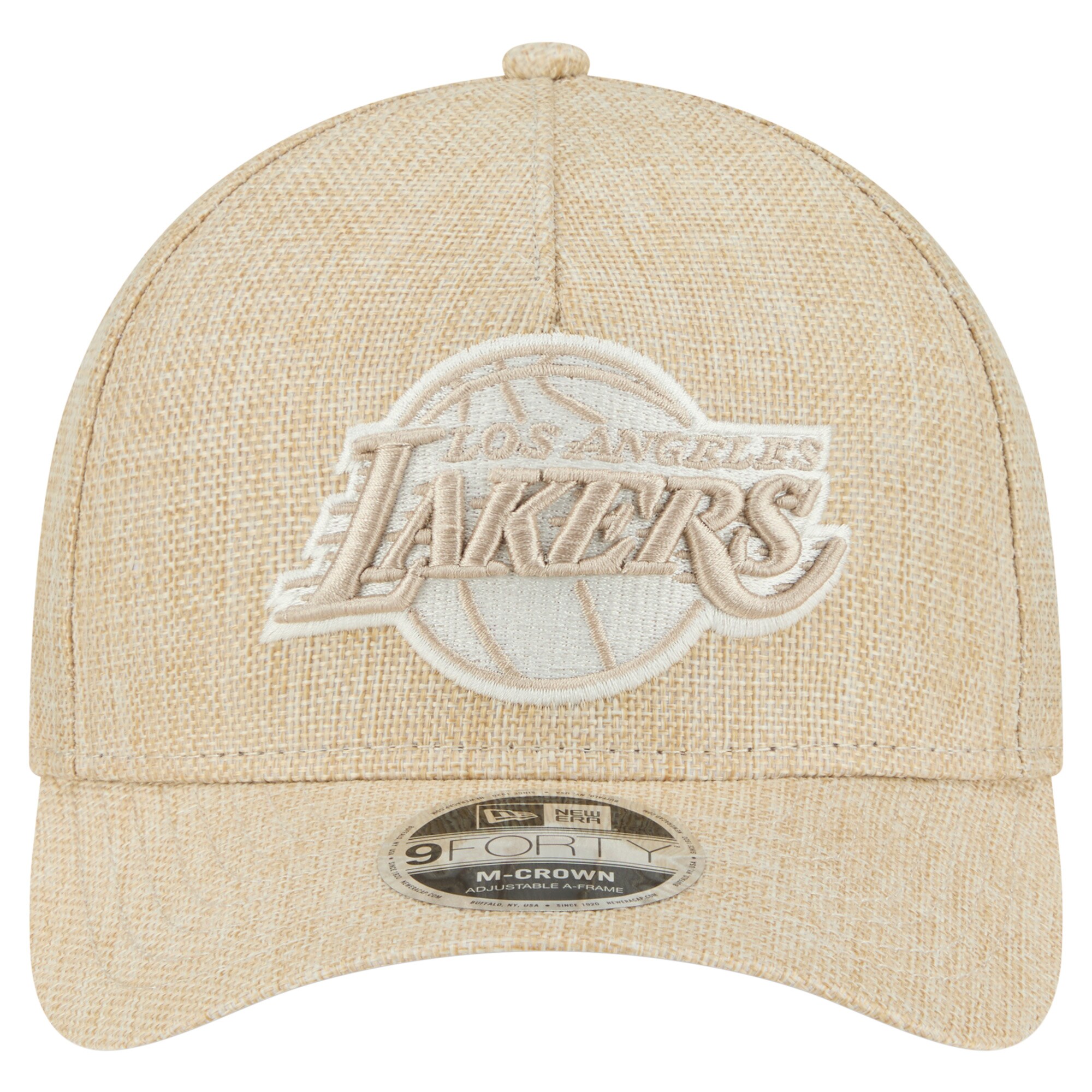 Official Los Angeles Lakers mens los angeles lakers new era tan injection woven a-frame 9forty adjustable hat | Lakers Shop