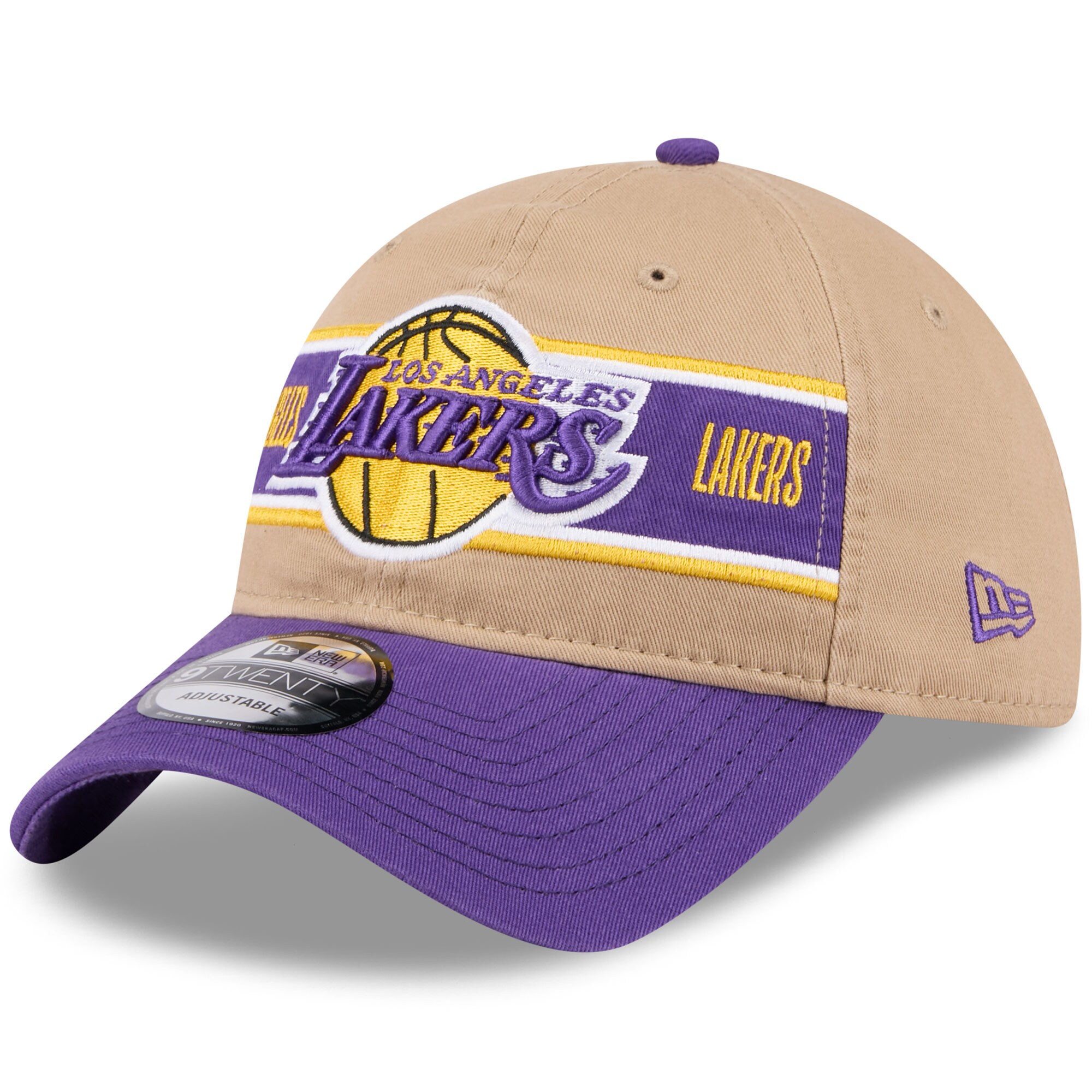 Official Los Angeles Lakers mens los angeles lakers new era tanpurple 2024 nba draft 9twenty adjustable hat | Lakers Shop