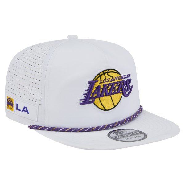 Official Los Angeles Lakers mens los angeles lakers new era white performance rope golfer adjustable hat | Lakers Shop
