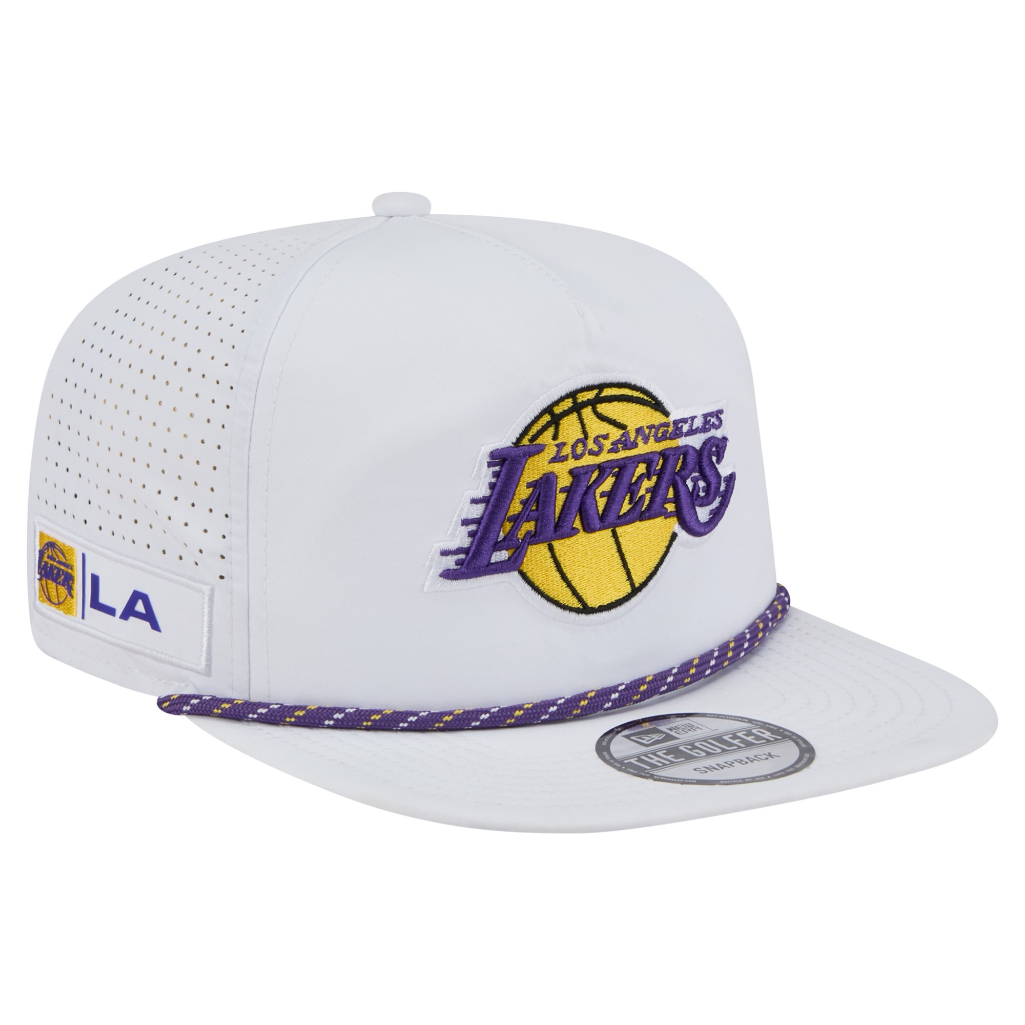 Official Los Angeles Lakers mens los angeles lakers new era white performance rope golfer adjustable hat | Lakers Shop